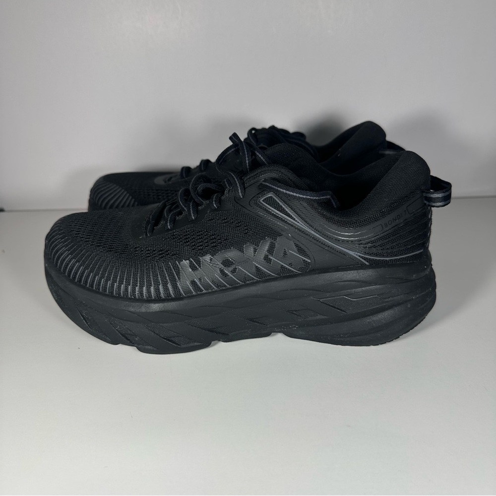 HOKA One One Bondi 7 Wide Women's Black Running Shoe Sneaker